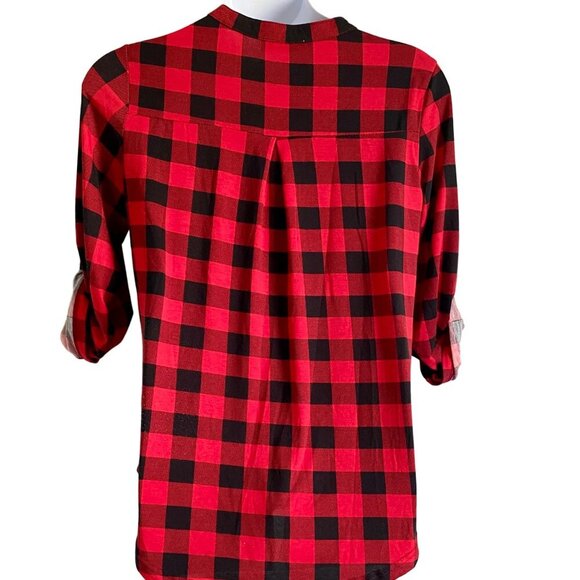 JCZHWQU Women's Red Black Plaid Flannel Top With Zipper Closure XL - Picture 4 of 8